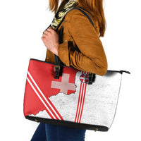 Italy Piedmont Leather Tote Bag Map With Flag Style - Wonder Print Shop