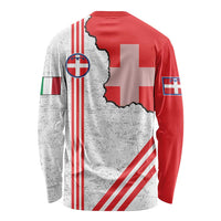 Italy Piedmont Long Sleeve Shirt Map With Flag Style - Wonder Print Shop