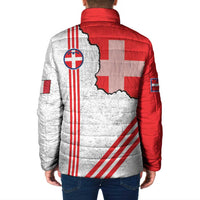 Italy Piedmont Padded Jacket Map With Flag Style - Wonder Print Shop