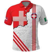 Italy Piedmont Polo Shirt Map With Flag Style - Wonder Print Shop