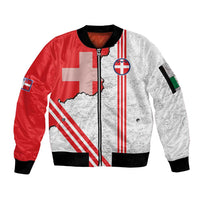 Italy Piedmont Sleeve Zip Bomber Jacket Map With Flag Style - Wonder Print Shop