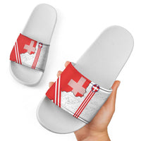 Italy Piedmont Slide Sandals Map With Flag Style - Wonder Print Shop