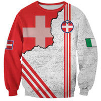 Italy Piedmont Sweatshirt Map With Flag Style - Wonder Print Shop