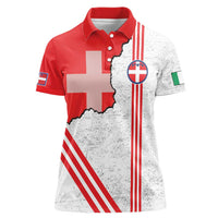 Italy Piedmont Women Polo Shirt Map With Flag Style - Wonder Print Shop