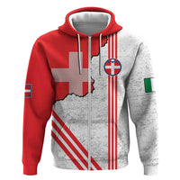 Italy Piedmont Zip Hoodie Map With Flag Style - Wonder Print Shop