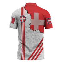 Italy Piedmont Zipper Polo Shirt Map With Flag Style - Wonder Print Shop