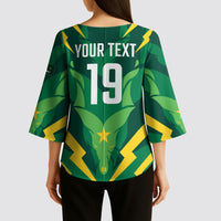 Custom Pakistan Cricket Kimono Sleeve Blouse Markhor Spirit