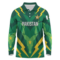 Custom Pakistan Cricket Long Sleeve Polo Shirt Markhor Spirit