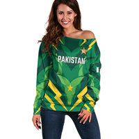 Custom Pakistan Cricket Off Shoulder Sweater Markhor Spirit
