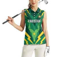 Custom Pakistan Cricket Women Sleeveless Polo Shirt Markhor Spirit