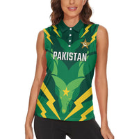 Custom Pakistan Cricket Women Sleeveless Polo Shirt Markhor Spirit
