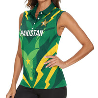 Custom Pakistan Cricket Women Sleeveless Polo Shirt Markhor Spirit