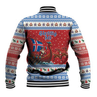 Iceland Viking Santa Christmas Baseball Jacket Funny Reindeer Norse Xmas - Wonder Print Shop