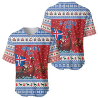Iceland Viking Santa Christmas Baseball Jersey Funny Reindeer Norse Xmas - Wonder Print Shop