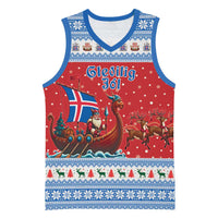 Iceland Viking Santa Christmas Basketball Jersey Funny Reindeer Norse Xmas - Wonder Print Shop