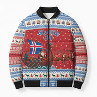 Iceland Viking Santa Christmas Bomber Puffer Jacket Funny Reindeer Norse Xmas - Wonder Print Shop