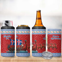 Iceland Viking Santa Christmas 4 in 1 Can Cooler Tumbler Funny Reindeer Norse Xmas - Wonder Print Shop