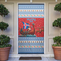 Iceland Viking Santa Christmas Door Cover Funny Reindeer Norse Xmas - Wonder Print Shop
