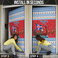 Iceland Viking Santa Christmas Door Cover Funny Reindeer Norse Xmas - Wonder Print Shop