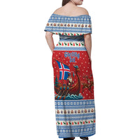 Iceland Viking Santa Christmas Family Matching Off Shoulder Maxi Dress and Hawaiian Shirt Funny Reindeer Norse Xmas - Wonder Print Shop