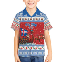 Iceland Viking Santa Christmas Family Matching Short Sleeve Bodycon Dress and Hawaiian Shirt Funny Reindeer Norse Xmas - Wonder Print Shop