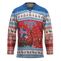 Iceland Viking Santa Christmas Hockey Jersey Funny Reindeer Norse Xmas - Wonder Print Shop