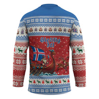 Iceland Viking Santa Christmas Hockey Jersey Funny Reindeer Norse Xmas - Wonder Print Shop
