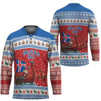 Iceland Viking Santa Christmas Hockey Jersey Funny Reindeer Norse Xmas - Wonder Print Shop