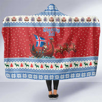 Iceland Viking Santa Christmas Hooded Blanket Funny Reindeer Norse Xmas - Wonder Print Shop