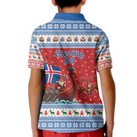 Iceland Viking Santa Christmas Kid Polo Shirt Funny Reindeer Norse Xmas - Wonder Print Shop
