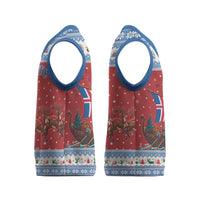 Iceland Viking Santa Christmas Knitted V-Neck Vest Funny Reindeer Norse Xmas - Wonder Print Shop