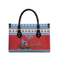 Iceland Viking Santa Christmas Leather Bag Funny Reindeer Norse Xmas - Wonder Print Shop