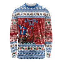 Iceland Viking Santa Christmas Long Sleeve Shirt Funny Reindeer Norse Xmas - Wonder Print Shop