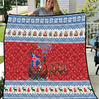 Iceland Viking Santa Christmas Quilt Funny Reindeer Norse Xmas - Wonder Print Shop