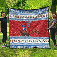 Iceland Viking Santa Christmas Quilt Funny Reindeer Norse Xmas - Wonder Print Shop