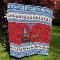 Iceland Viking Santa Christmas Quilt Funny Reindeer Norse Xmas - Wonder Print Shop