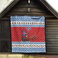 Iceland Viking Santa Christmas Quilt Funny Reindeer Norse Xmas - Wonder Print Shop