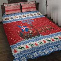 Iceland Viking Santa Christmas Quilt Bed Set Funny Reindeer Norse Xmas - Wonder Print Shop