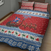 Iceland Viking Santa Christmas Quilt Bed Set Funny Reindeer Norse Xmas - Wonder Print Shop
