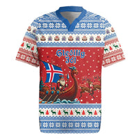 Iceland Viking Santa Christmas Rugby Jersey Funny Reindeer Norse Xmas - Wonder Print Shop