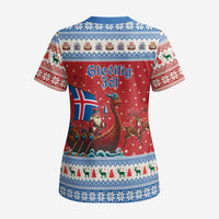 Iceland Viking Santa Christmas Scrub Top Funny Reindeer Norse Xmas - Wonder Print Shop