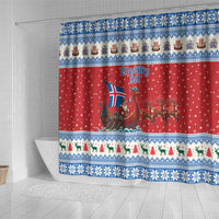 Iceland Viking Santa Christmas Shower Curtain Funny Reindeer Norse Xmas - Wonder Print Shop