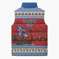 Iceland Viking Santa Christmas Sleeveless Puffer Jacket Funny Reindeer Norse Xmas - Wonder Print Shop
