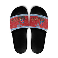 Iceland Viking Santa Christmas Slide Sandals Funny Reindeer Norse Xmas - Wonder Print Shop