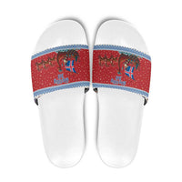 Iceland Viking Santa Christmas Slide Sandals Funny Reindeer Norse Xmas - Wonder Print Shop