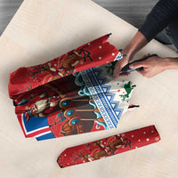 Iceland Viking Santa Christmas Umbrella Funny Reindeer Norse Xmas - Wonder Print Shop
