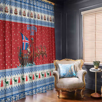 Iceland Viking Santa Christmas Window Curtain Funny Reindeer Norse Xmas - Wonder Print Shop