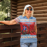 Iceland Viking Santa Christmas Women Polo Shirt Funny Reindeer Norse Xmas - Wonder Print Shop