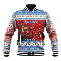 Aland Viking Santa Christmas Baseball Jacket Funny Reindeer Norse Xmas - Wonder Print Shop