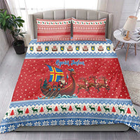Aland Viking Santa Christmas Bedding Set Funny Reindeer Norse Xmas - Wonder Print Shop